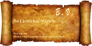 Belinszky Vince névjegykártya